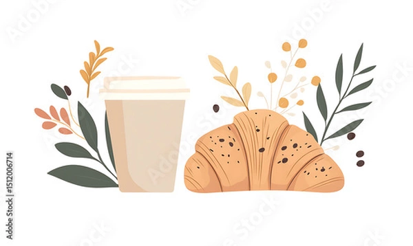 Obraz Realistic and artistic illustrations of coffee beans, brewing equipment, coffee cups, baristas, coffee farms, roasting processes, and café scenes