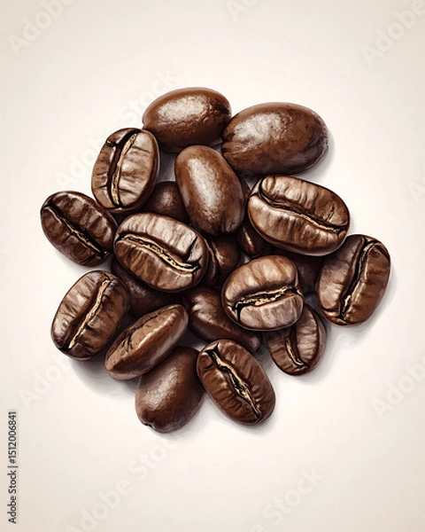 Obraz Realistic and artistic illustrations of coffee beans, brewing equipment, coffee cups, baristas, coffee farms, roasting processes, and café scenes