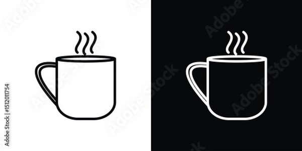 Fototapeta Coffee mug icon. Simple element illustration. outline and flat symbol design