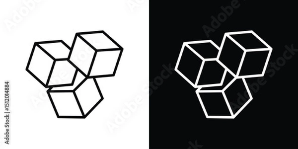 Fototapeta Cubes icon. Simple element illustration. outline and flat symbol design