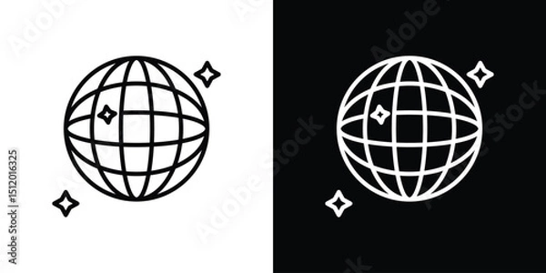 Fototapeta Disco ball icon. Simple element illustration. outline and flat symbol design