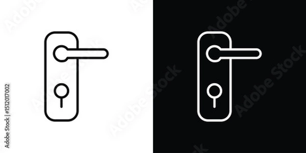 Fototapeta Door handle icon. Simple element illustration. outline and flat symbol design