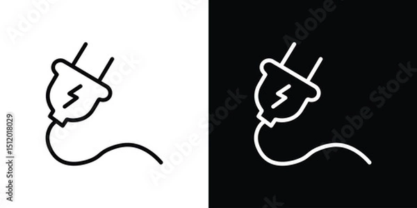 Fototapeta Electric plug icon. Simple element illustration. outline and flat symbol design