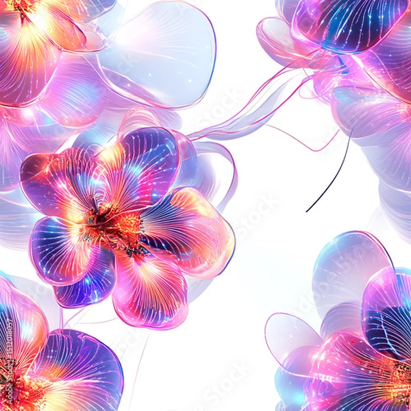 Obraz Elegant and Unique Floral Illustrations: Isolated Bouquets, Wreaths, and Botanical