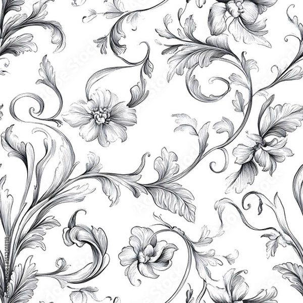 Obraz Elegant and Unique Floral Illustrations: Isolated Bouquets, Wreaths, and Botanical