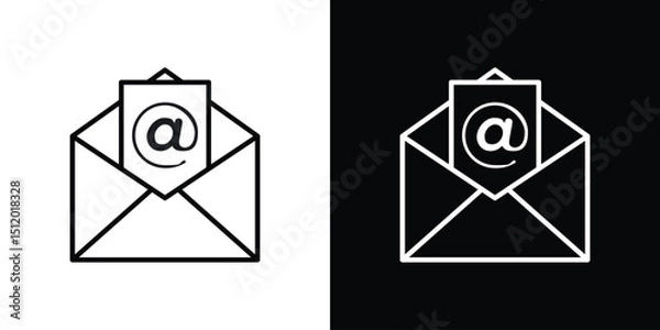 Fototapeta Envelope open icon. Simple element illustration. outline and flat symbol design