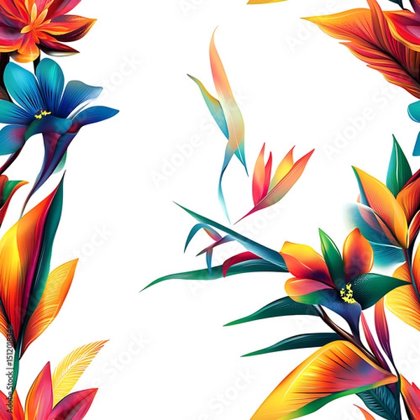 Obraz Elegant and Unique Floral Illustrations: Isolated Bouquets, Wreaths, and Botanical