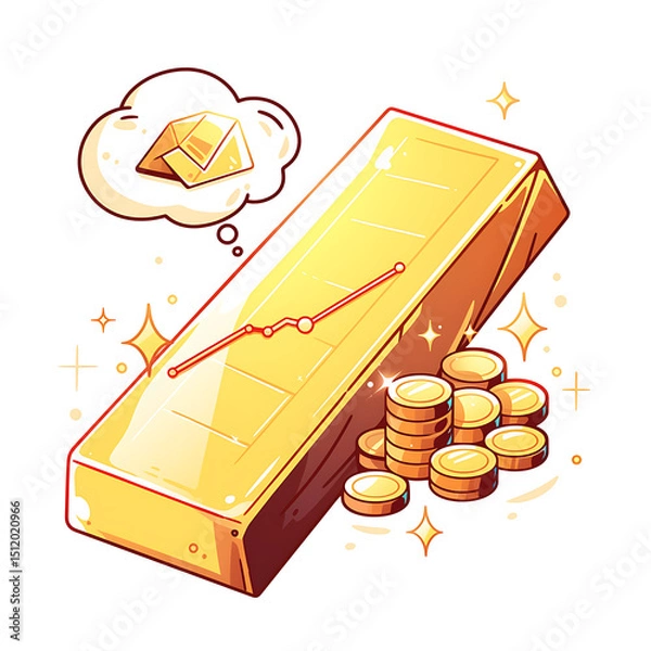 Obraz Shiny Gold Bars and Coins: Luxury, Wealth, and Investment Symbolism