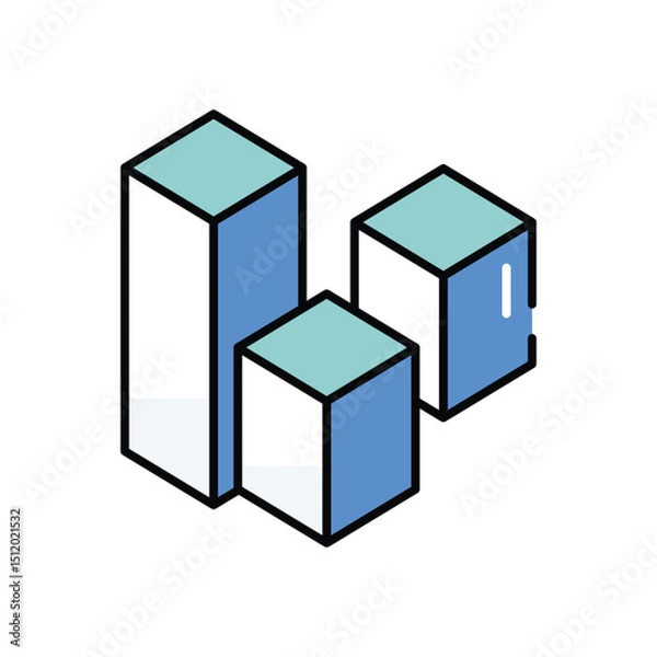 Fototapeta 3D Visualization vector icon stock illustration