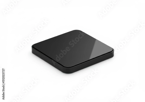Fototapeta Minimalist square device isolated on white background. for technology, electronics, or design projects.