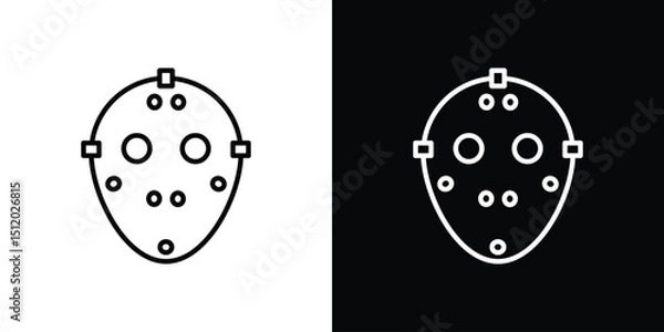 Fototapeta Hockey mask icon. Simple element illustration. outline and flat symbol design