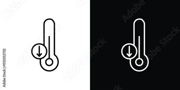 Obraz Low Temperature icon. Simple element illustration. outline and flat symbol design