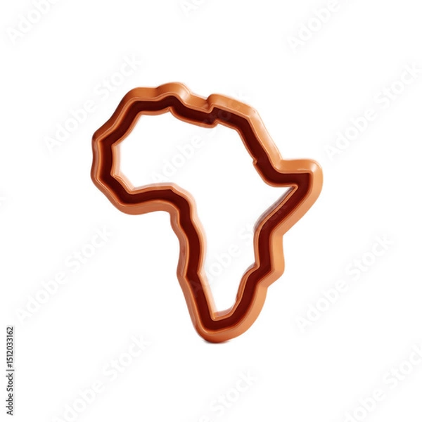 Obraz Stylized Outline of the African Continent in Warm Color Tones, Perfect for Educational Materials, Travel Promotions, or Cultural Representations