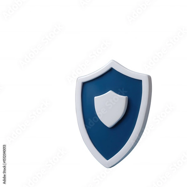 Fototapeta A modern shield design representing security and protection. Ideal for concepts related to safety, assurance, and digital security. Isolated on a white background for clarity.