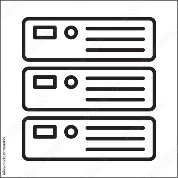 Fototapeta Secure data storage icon. Data security server icon. Icon symbol compatible for firewall, network administrator, security, system. Vector illustration.