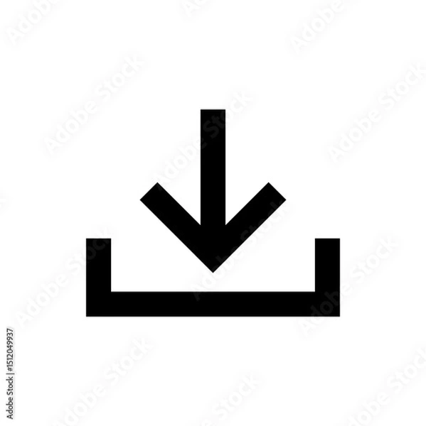 Obraz Download flat simple icon. Loading black line symbol