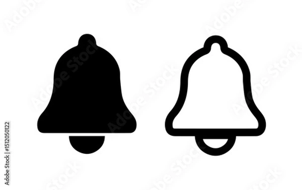 Fototapeta Notification Bell Icon. Set of Bell Vector Symbols for Notifications, Ringing, Alarm clock, Smartphone Application Alert.