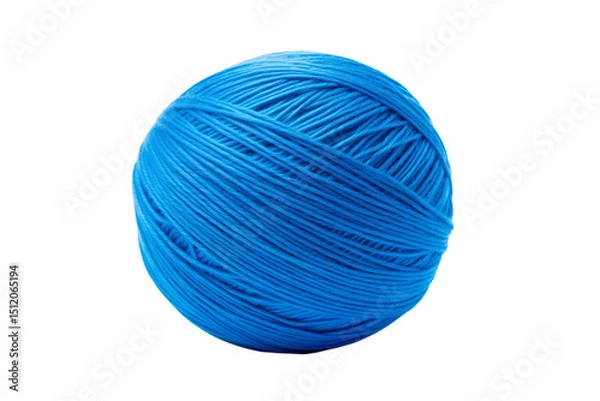 Fototapeta Vibrant Blue Yarn Ball: Perfect for Craft Projects and Textile Designs isolated on transparent background png