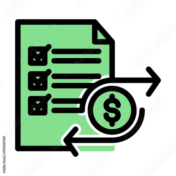 Fototapeta Budget Allocation Icon - Glyph Color Lineal Style for Financial Control.