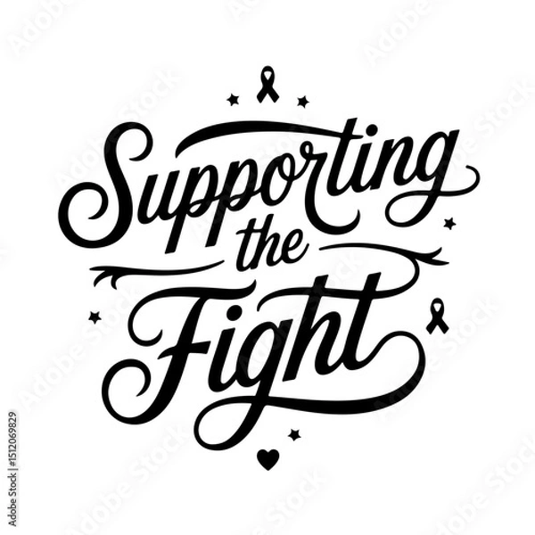 Obraz Supporting the Fight. Cancer Awareness Vector Design Isolated on White Background