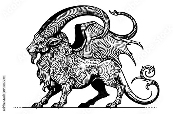 Obraz vector illustration of a chimera