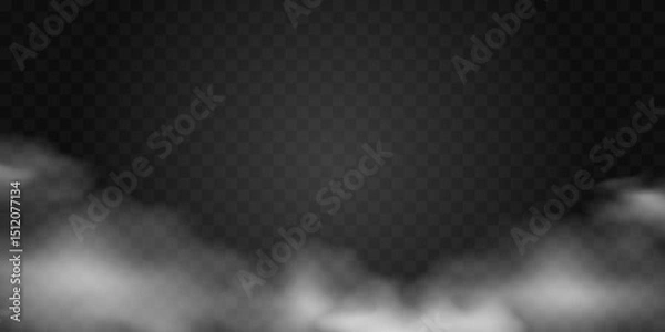 Fototapeta horizontal template with transparent clouds or fog, smoke background