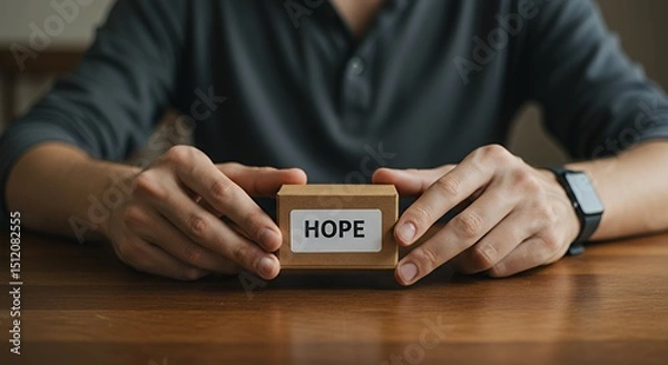 Fototapeta Holding Hope a Simple Box on a Table Offers Inspiration