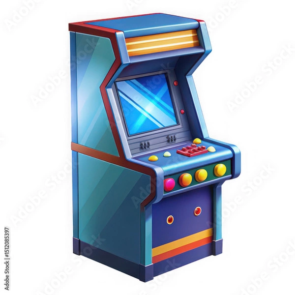 Obraz Retro arcade game machine isolated on transparent background