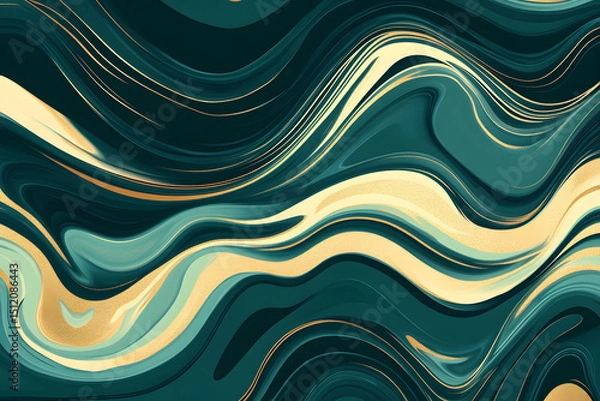Obraz Abstract Green and Gold Marble Texture Background