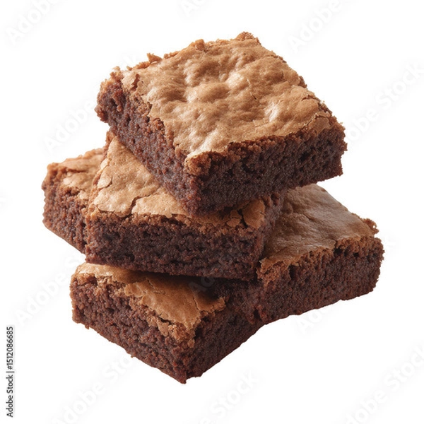 Obraz Delicious, fudgy brownie stacks, perfect for dessert or snack. Soft texture, rich chocolate flavor, and an appealing appearance make these treats irresistible.