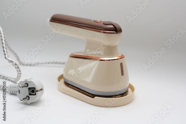 Obraz Compact clothes steamer for home use, close-up.