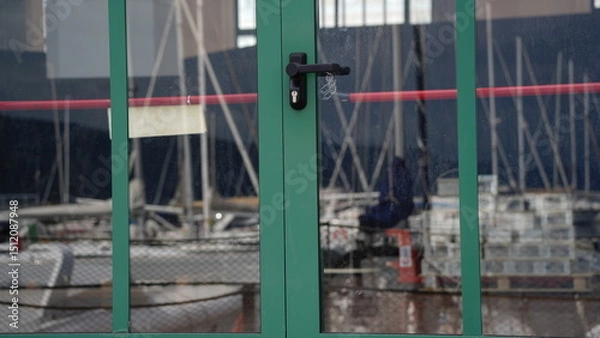 Obraz reflexion at the sailing harbor