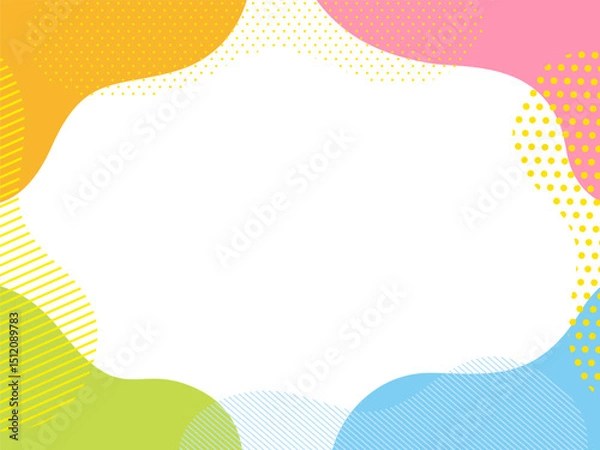 Fototapeta カラフルでポップなフレーム背景素材