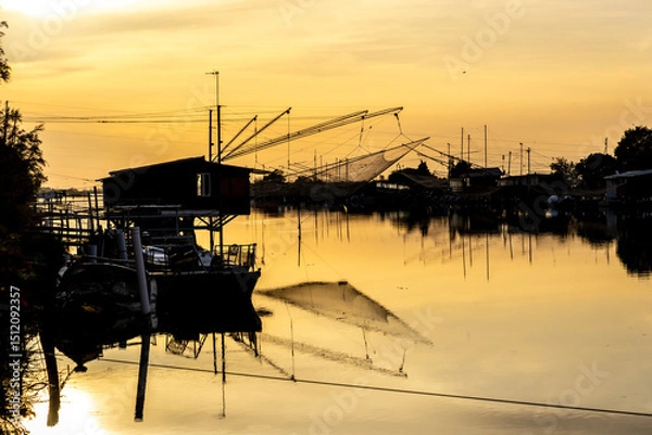 Fototapeta The trabucco. In Italian known in some southern dialects as trabocco or travocc, is an ancient fishing machine typical of the Adriatic shores