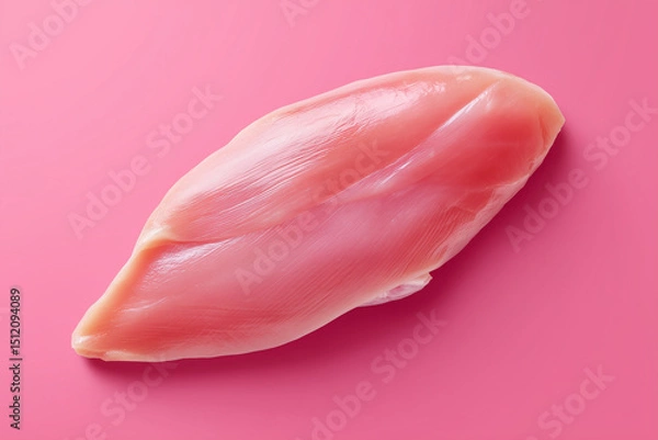 Obraz Raw chicken breast or chicken fillet top view isolated on transparent background