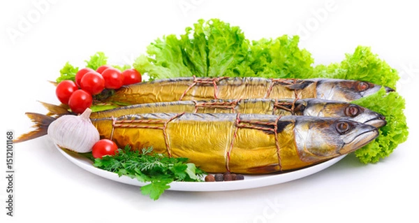Fototapeta Appetizing smoked fish