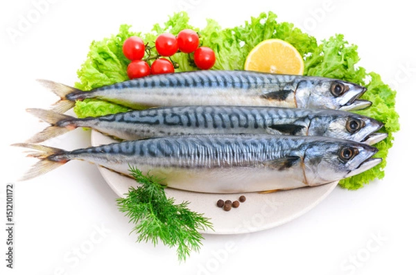 Fototapeta salted mackerel isolated