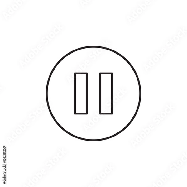 Obraz Editable Pause icon vector illustrator