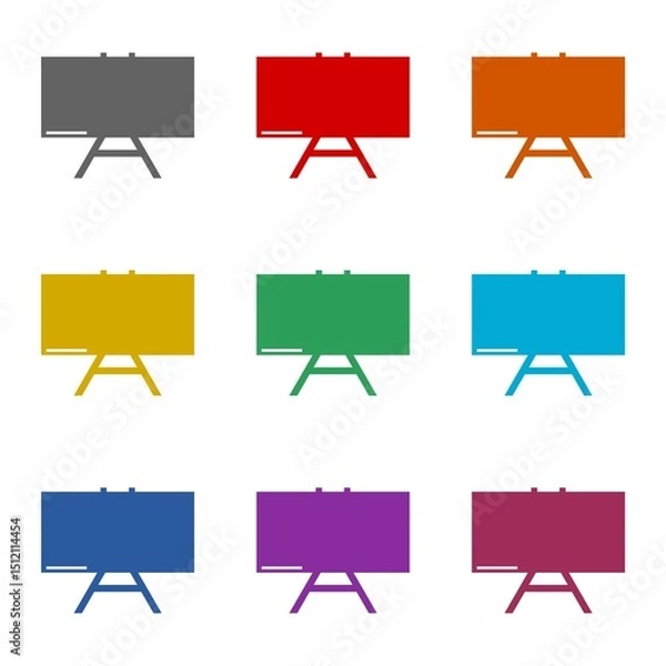 Fototapeta School board simple  icon isolated on white background. Set icons colorful