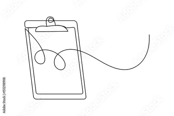 Fototapeta Minimalist clipboard checklist continuous line illustration
