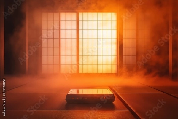 Fototapeta a room with tatami mats and robotic elements
