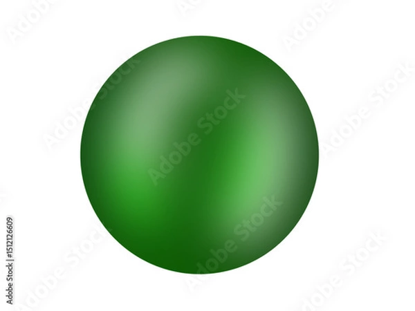 Fototapeta 3D green circle shape, illustration without background. Object for use in various graphic design works.
