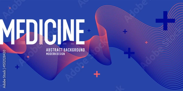 Fototapeta Poster for medical clinics. An illustration on the topic of the healthcare system. Abstract background, design elements. Health and treatment. A template for posting information.