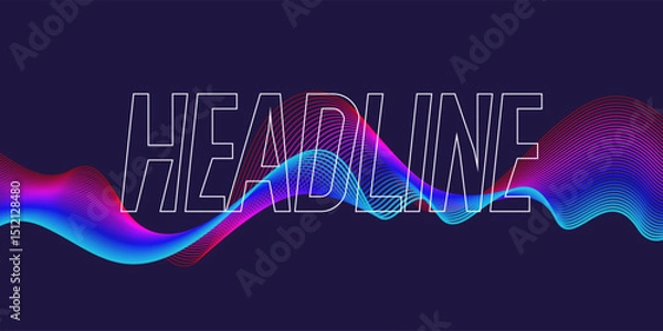 Fototapeta A simple, elegant background with wavy lines. Abstract illustration for the presentation and placement of various text information. A design element. Vector graphics.