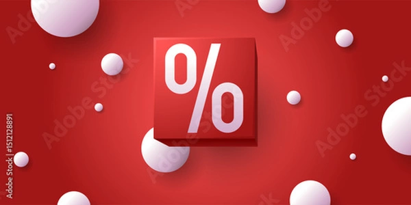 Fototapeta An image to advertise the sale. Poster for advertising discounts. Vector graphics in a modern style.