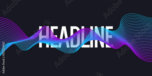 Fototapeta A design element. Vector graphics. Abstract illustration for the presentation and placement of various text information. A simple, elegant background with wavy lines.