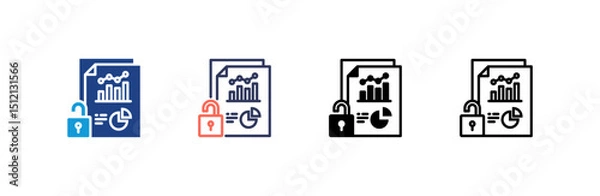 Fototapeta Public Data icon set multiple style collection