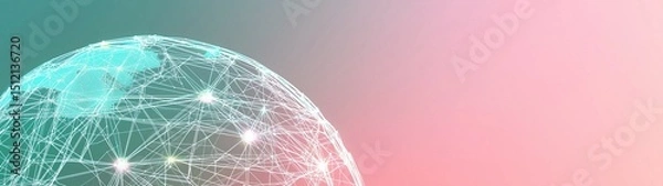 Obraz Global connectivity and innovation digital network visualization technology modern environment abstract view data representation
