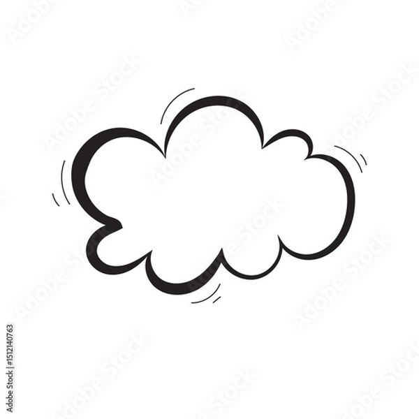 Fototapeta Hand Drawn Comic Style Cloud Speech Bubble Vector Illustration
