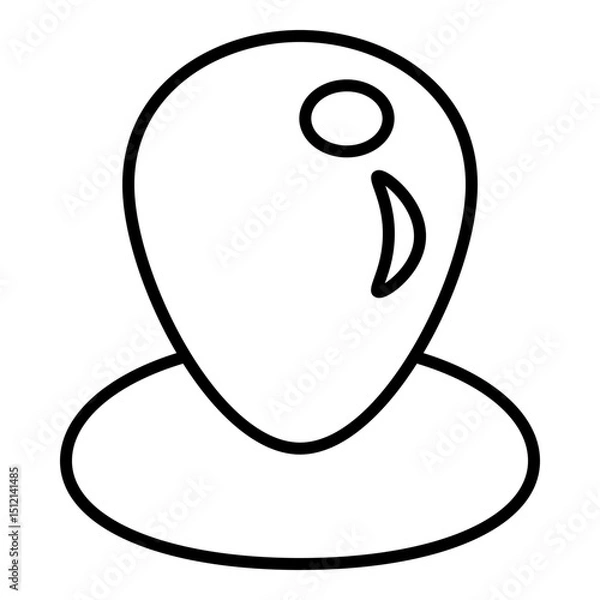 Fototapeta Map pin icon with circular base, symbolizing user location or central target in navigation maps.